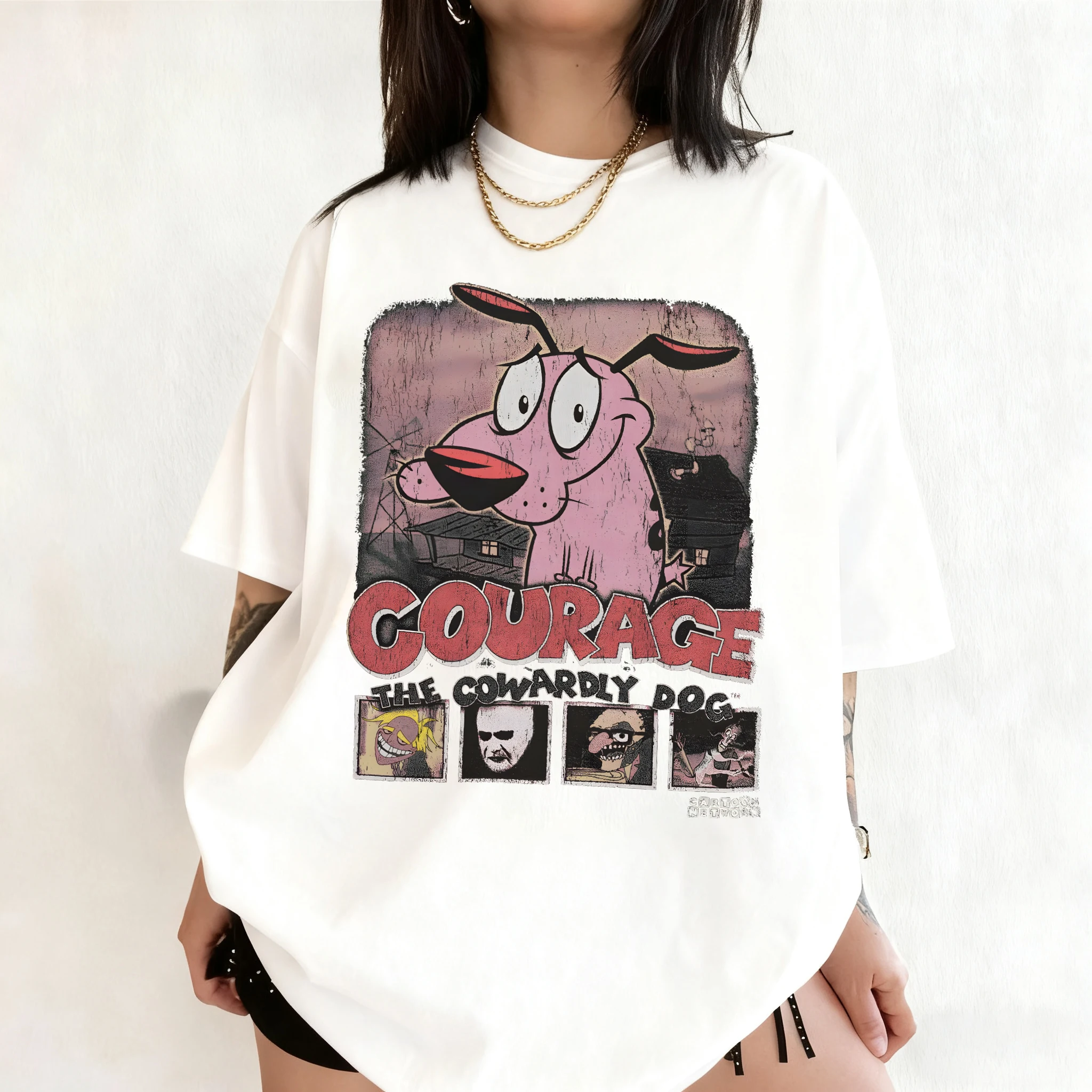 Summer Vintage Courage The Cow - Tee Graphic Print 评论和价格
