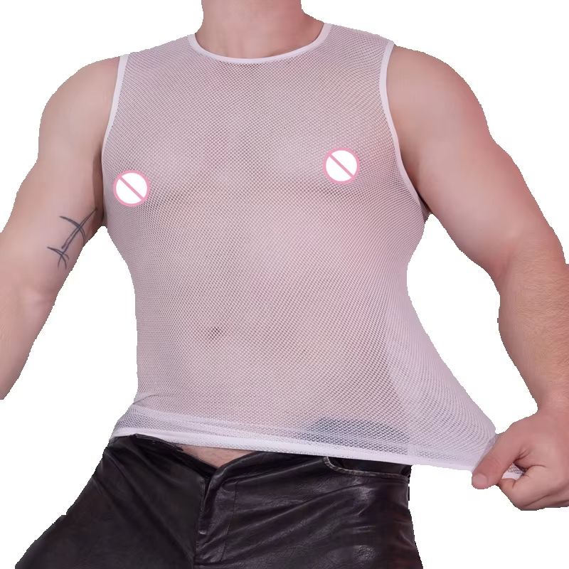 Men's Mesh Tank Top See Throug - Tank Top Muscle 评论和价格