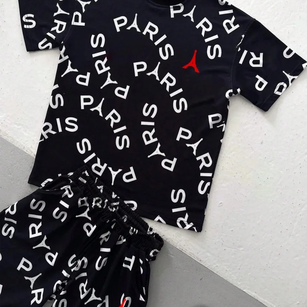 Men Letter Print Round Neck Sh - Tee Graphic Print 评论和价格