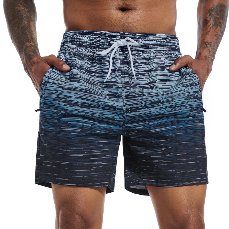 Trendy Ombre Striped Graphic S - Trunks Board Surf 评论和价格