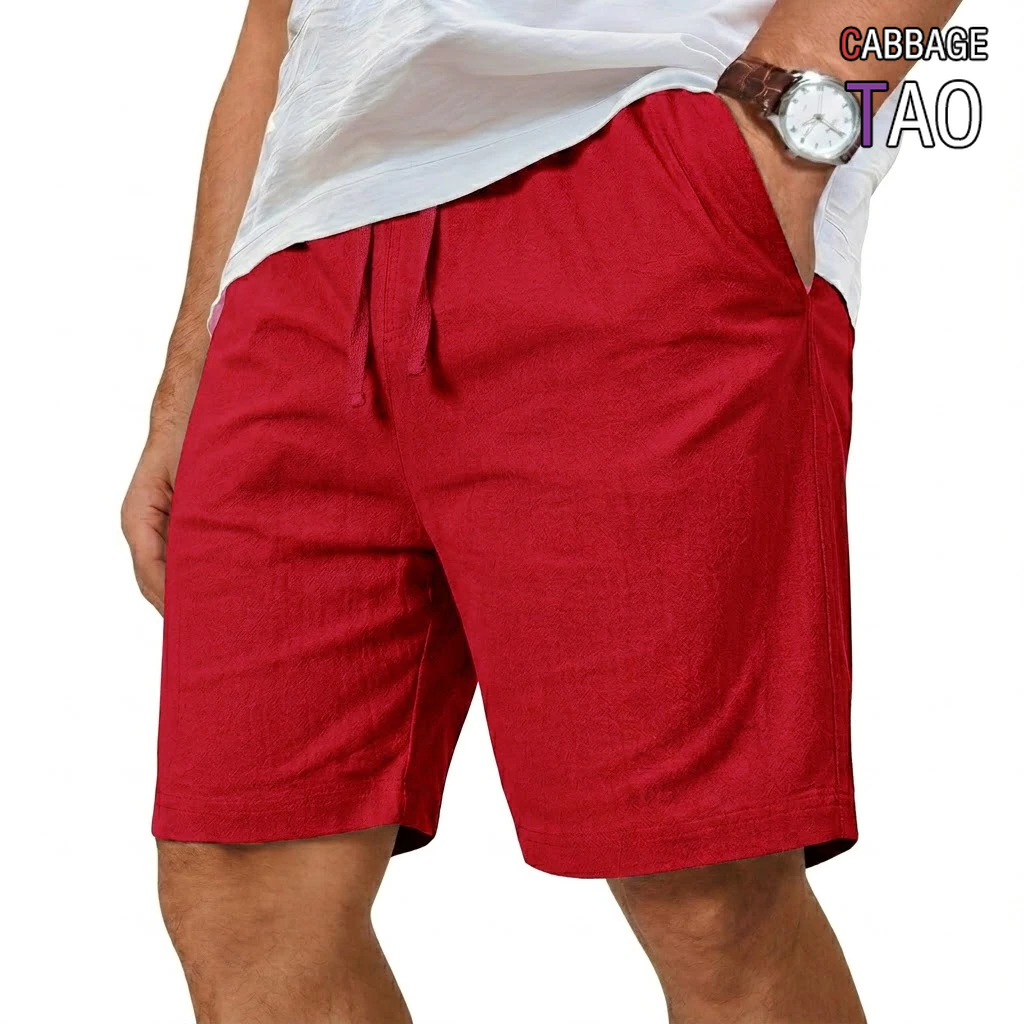 Oversized Cotton Linen Shorts  - Short Linen Drawstring 评论和价格